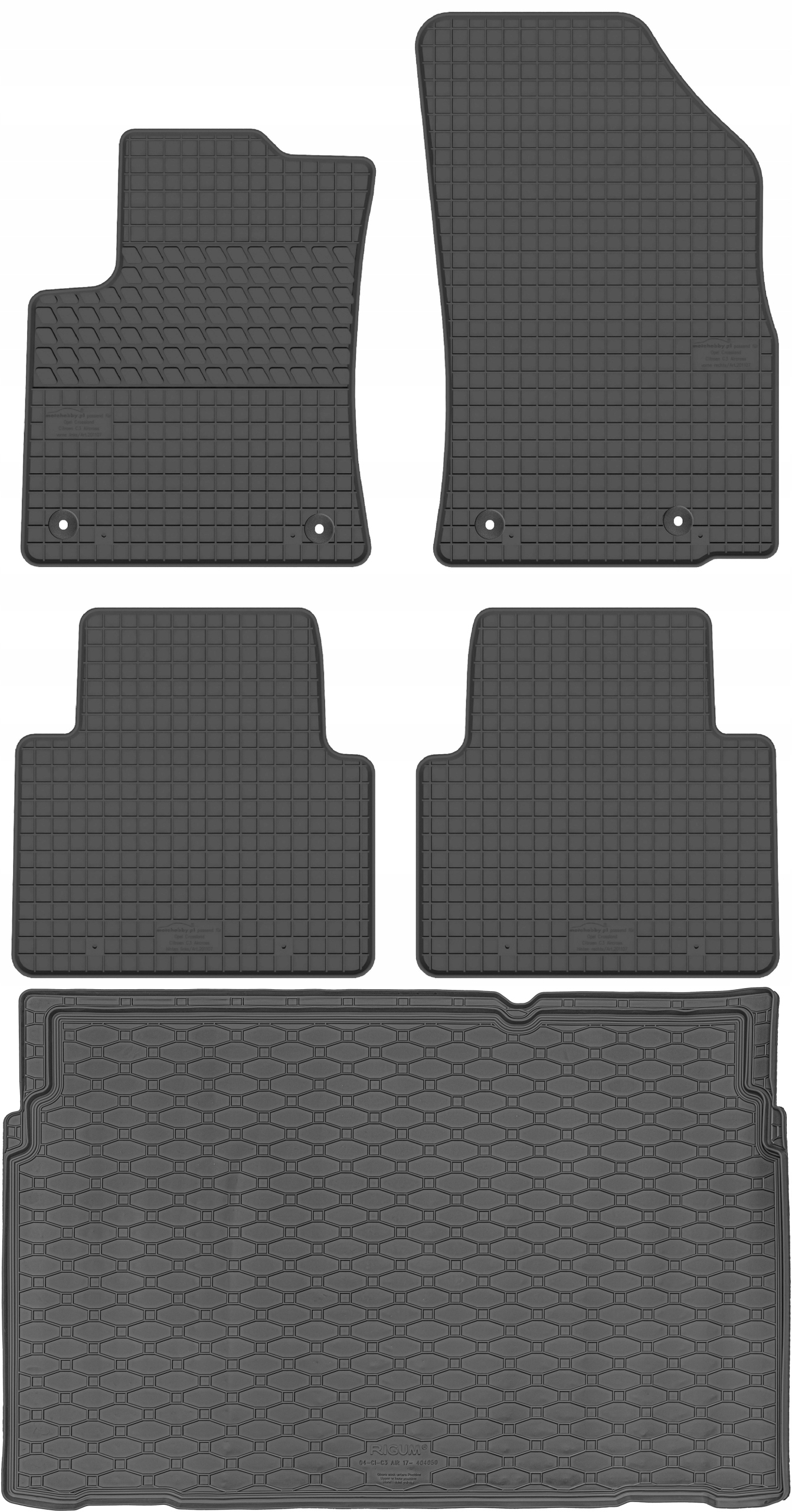 Citroen C3 Aircross Crossover 2017- Sada Koberce batožinový priestor