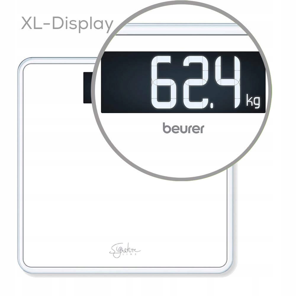 BEURER WAGA ŁAZIENKOWA GS 400 BIAŁA WYŚWIETLACZ XL 200KG — miniatura 3