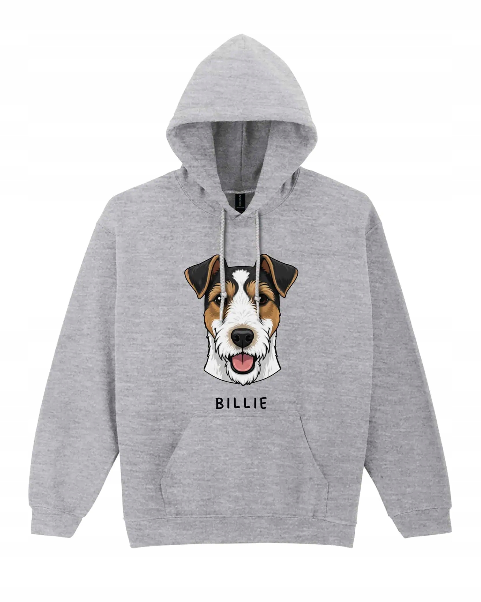 Mikina s kapucí Parson Russell teriér Pupil Pes Šedá M