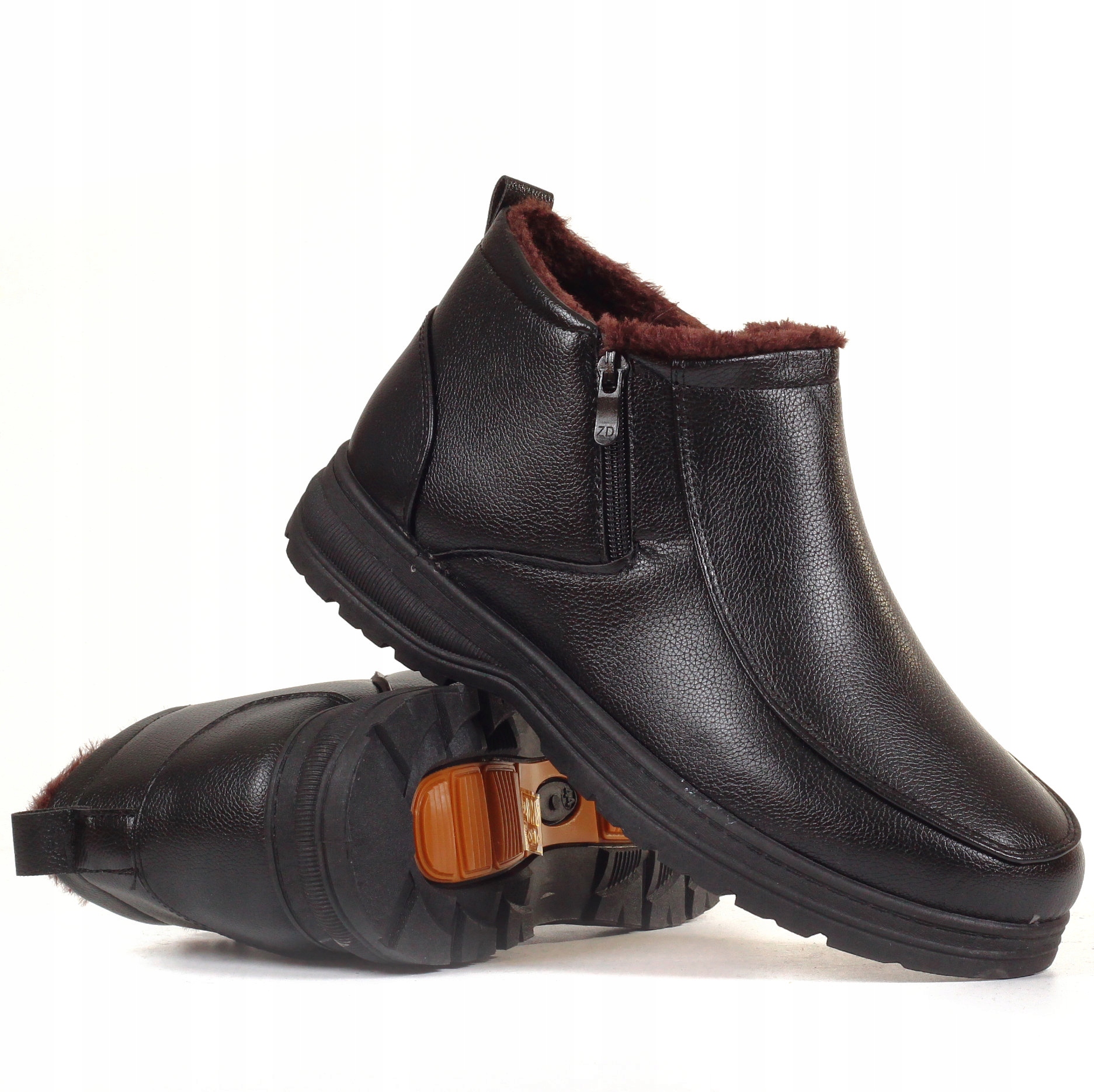 BUTY MĘSKIE ZIMOWE NA SUWAK CZARNE ŚNIEGOWCE Rozmiar 41