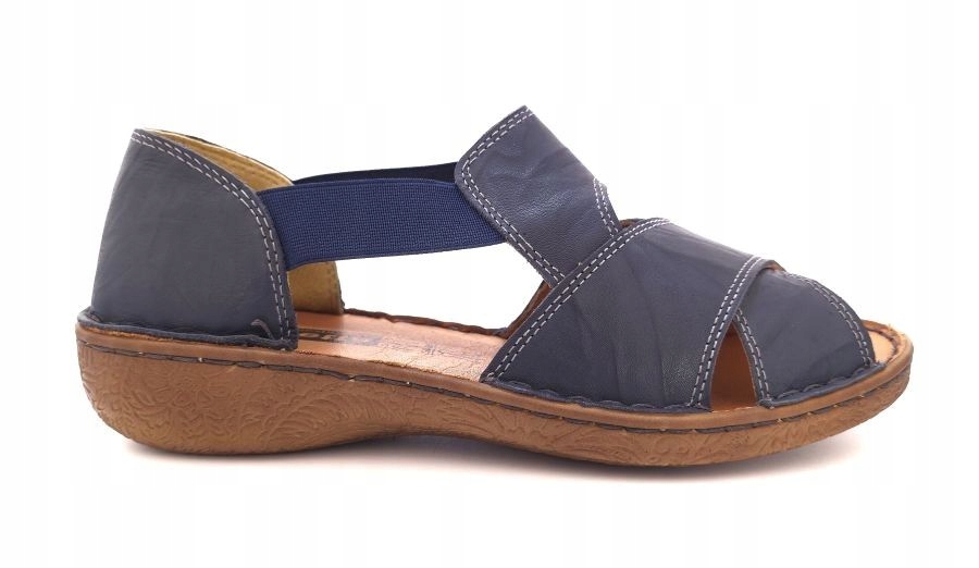 Pohodlné dámské kožené sandály Loretta LO6584, modré, velikost 40