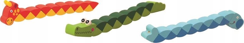 DREWNIANE KLOCKI ELASTYCZNE ZWIERZĄTKA WOODY