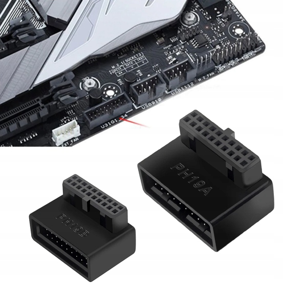 Adapter przejściówka kątowa front panel header USB 3.0 19/20pin