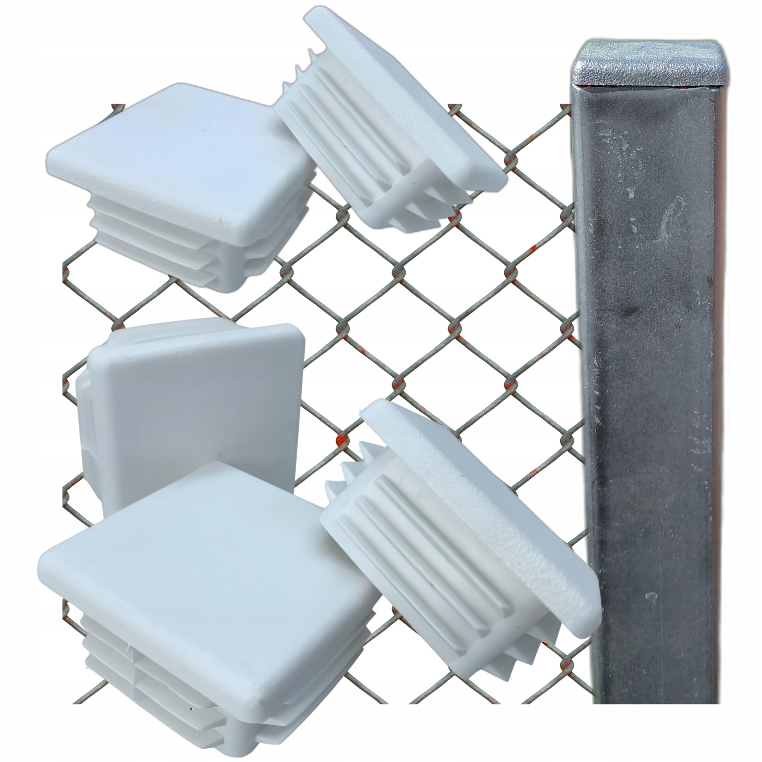 Vnitřní krytka na profil sloupku stříška 50X50 100 Ks Bílá