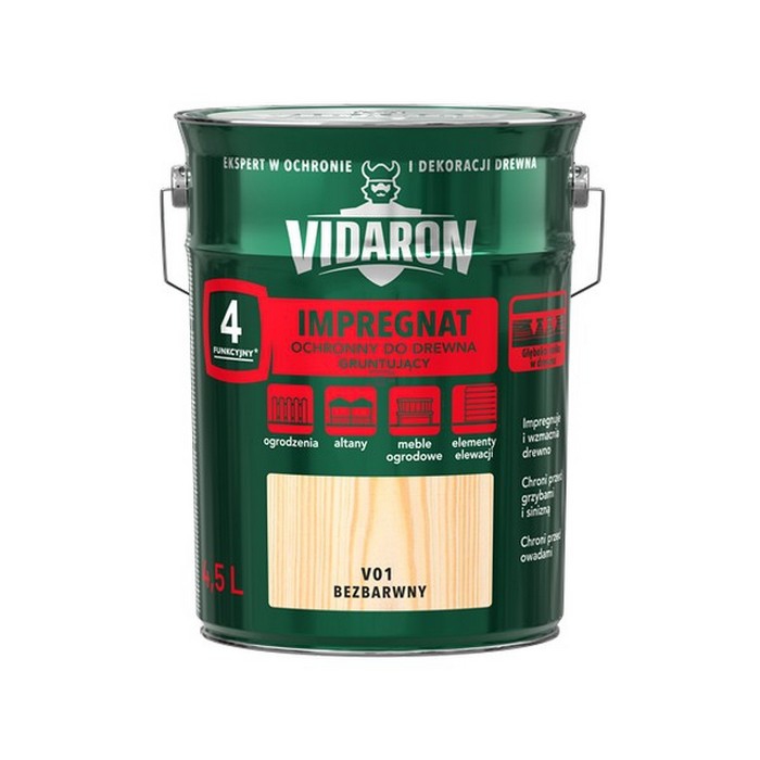 Vidaron Impregnat 4,5L V01 Bezbarwny Gruntujący Podkład Grunt ochronny