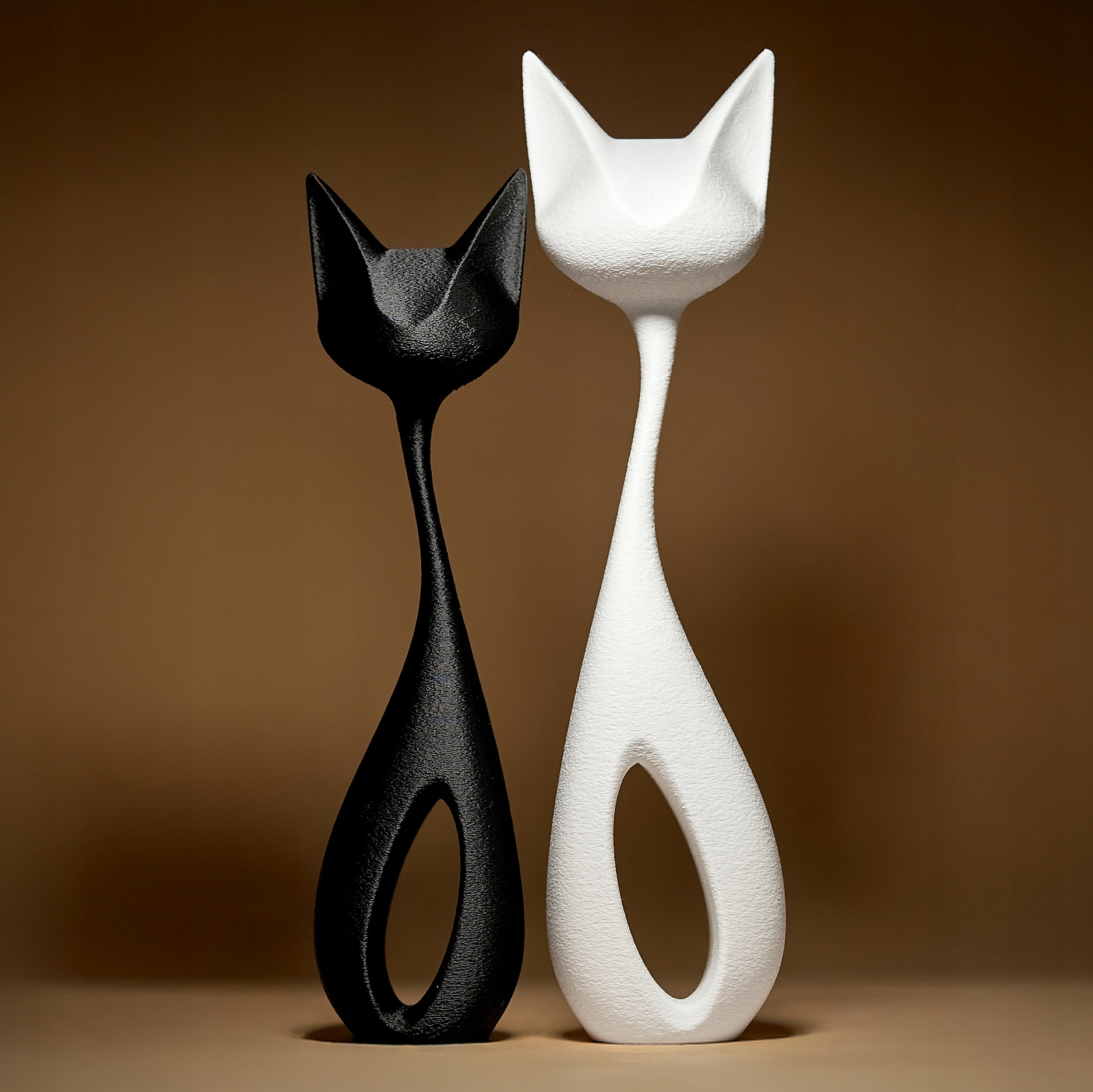 Dvě kočky Moderní abstrakce Figurka Soška Dárek Socha 3D tisk