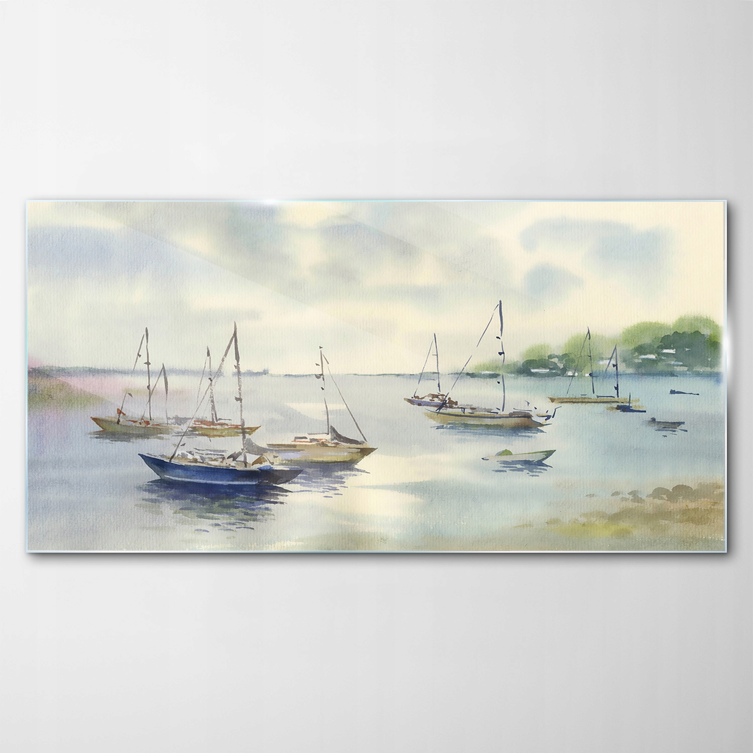 Obraz na skle Dekor Voda Krajina Loďka 100x50