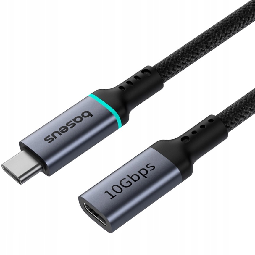 BASEUS KABEL PRZEDŁUŻACZ PRZEJŚCIÓWKA USB-C 10GB/S 1M MĘSKI - ŻEŃSKI