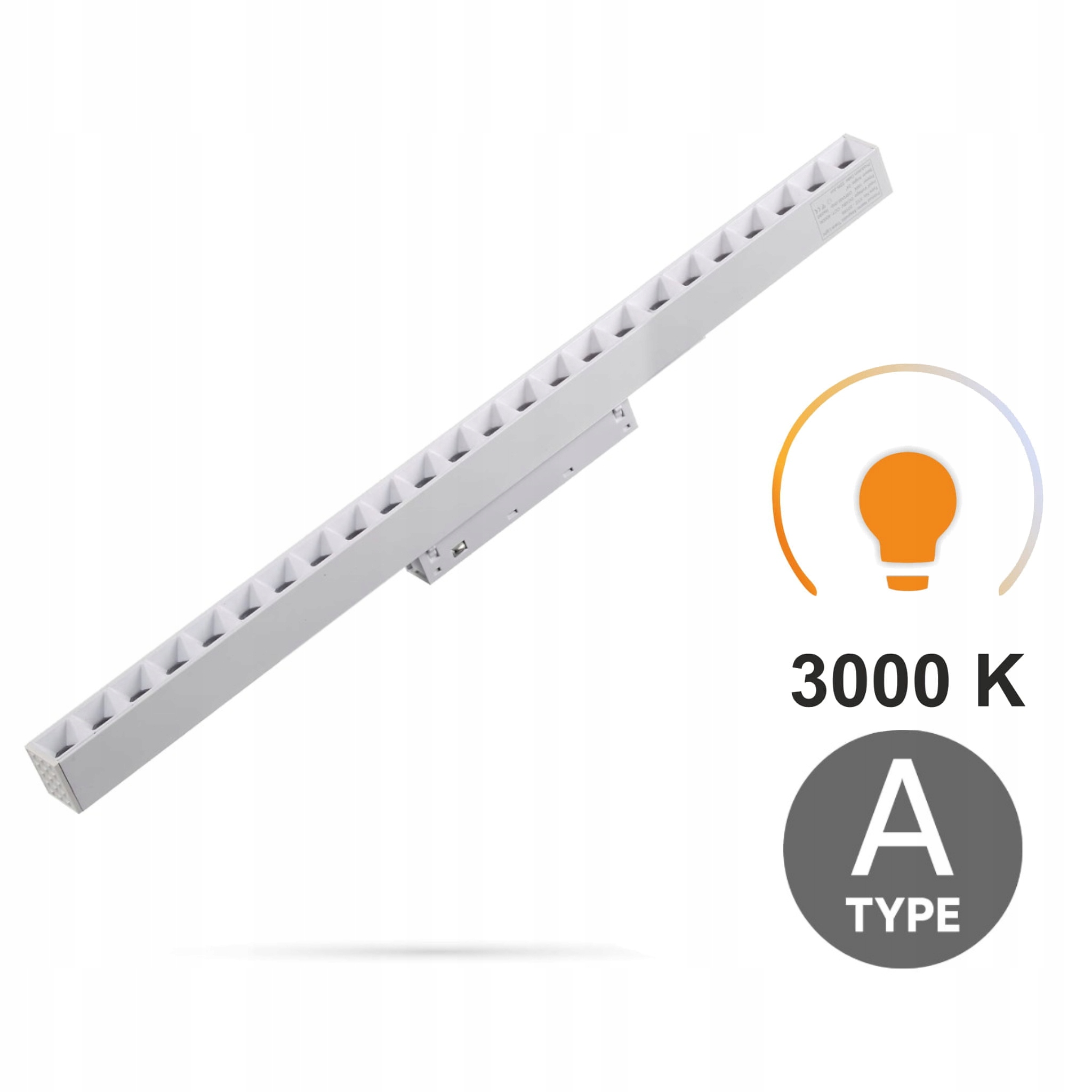 Lineární reflektor Bílý Grille 24W 3000K Teplý Typ A pro Smart Track 48VDC