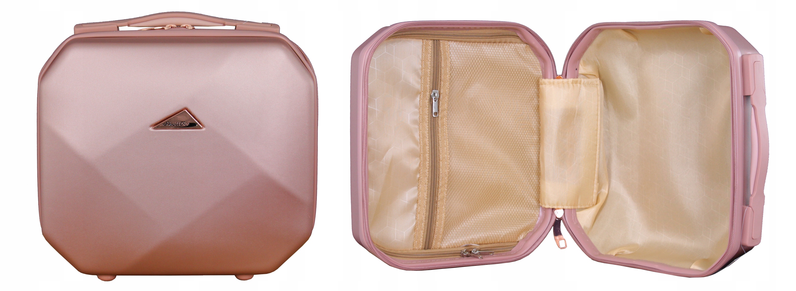 WALIZKA PODRÓŻNA LEKKA ELEGANCKA KABINOWA KÓŁKA Zawartość zestawu kuferek mała walizka