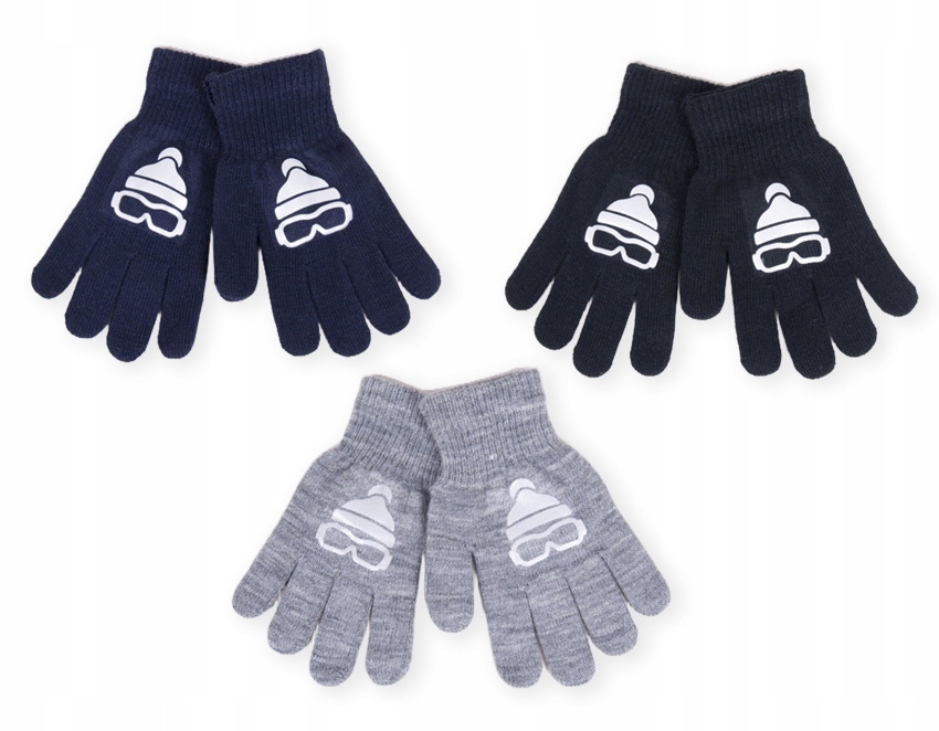 

3 x Rękawiczki 5-palcowe z odblaskiem 16cm 122 128