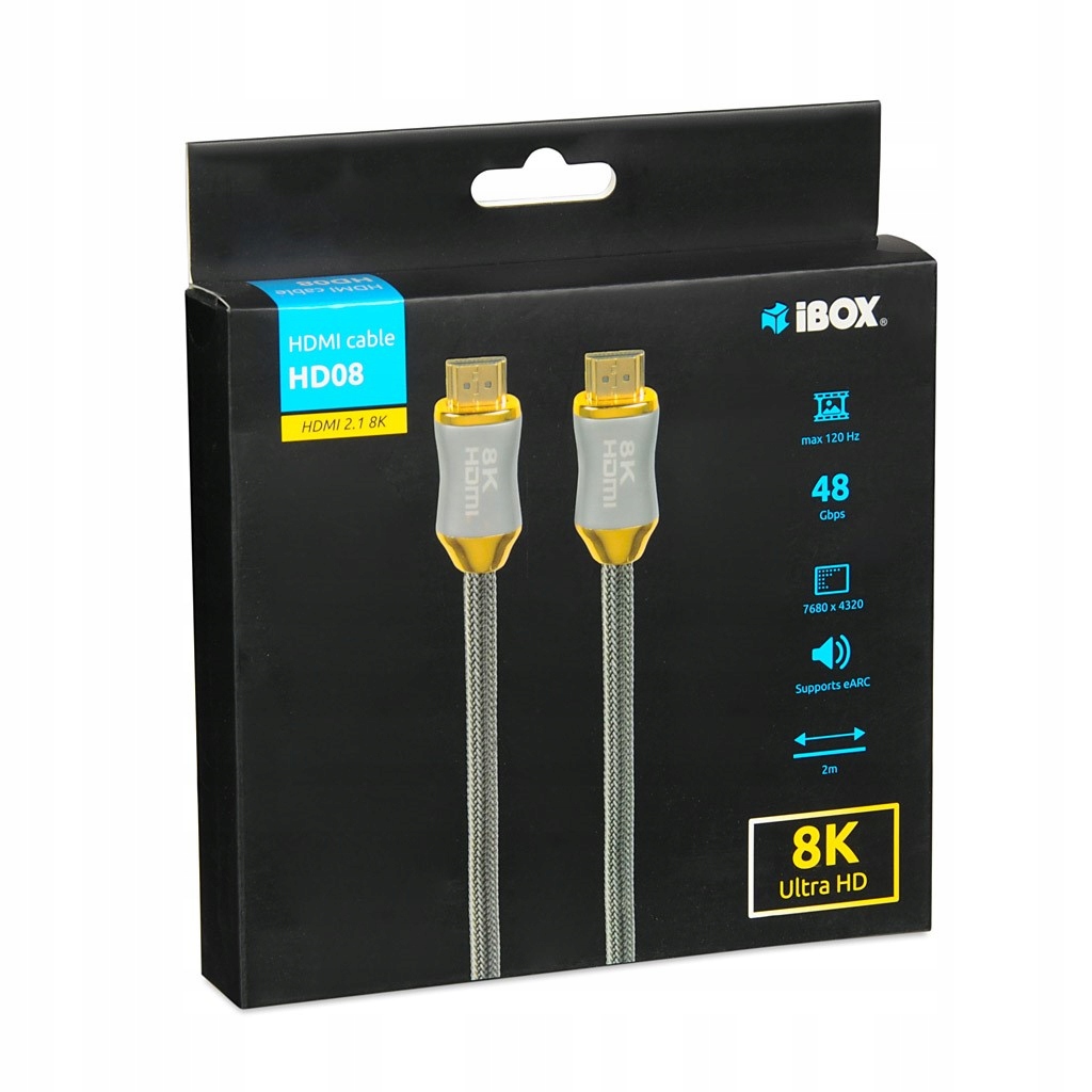 iBOX Kabel HDMI 2.1 8K HD08 2m Kod producenta ITVFHD08