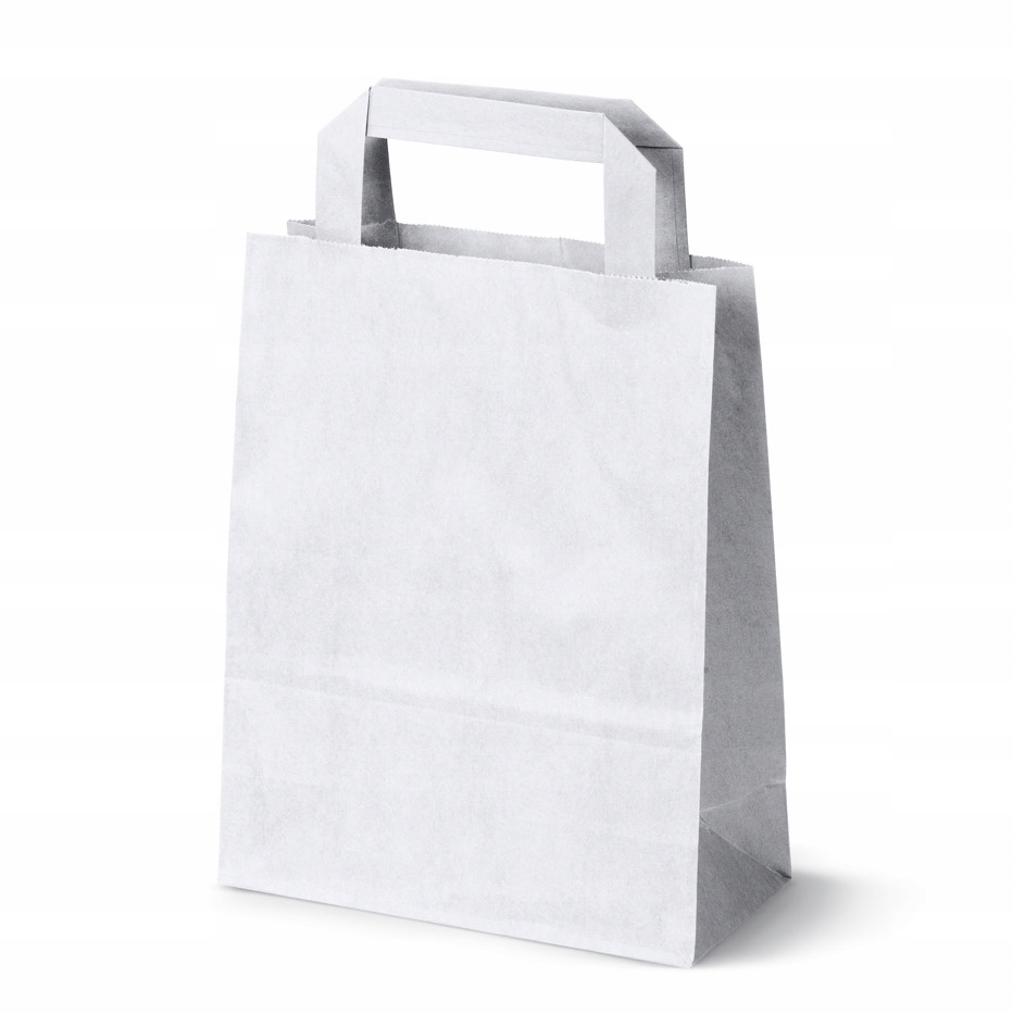 BIAŁA TORBA PAPIEROWA EKO 18x8x23 x 100 sztuk