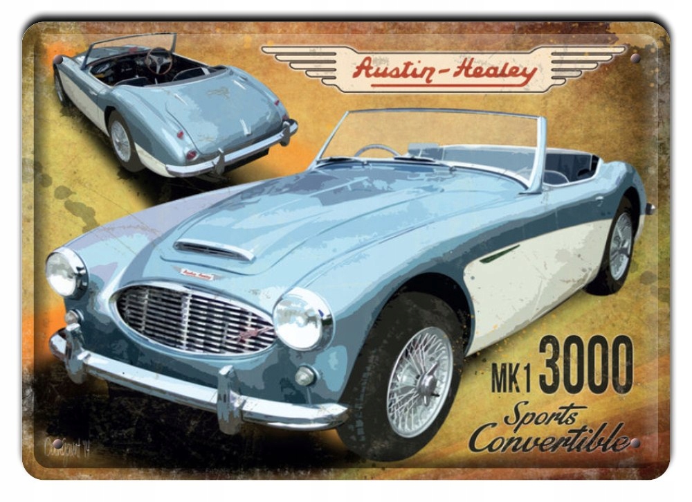 Austin Healey Metalowy Szyld Plakat #00159