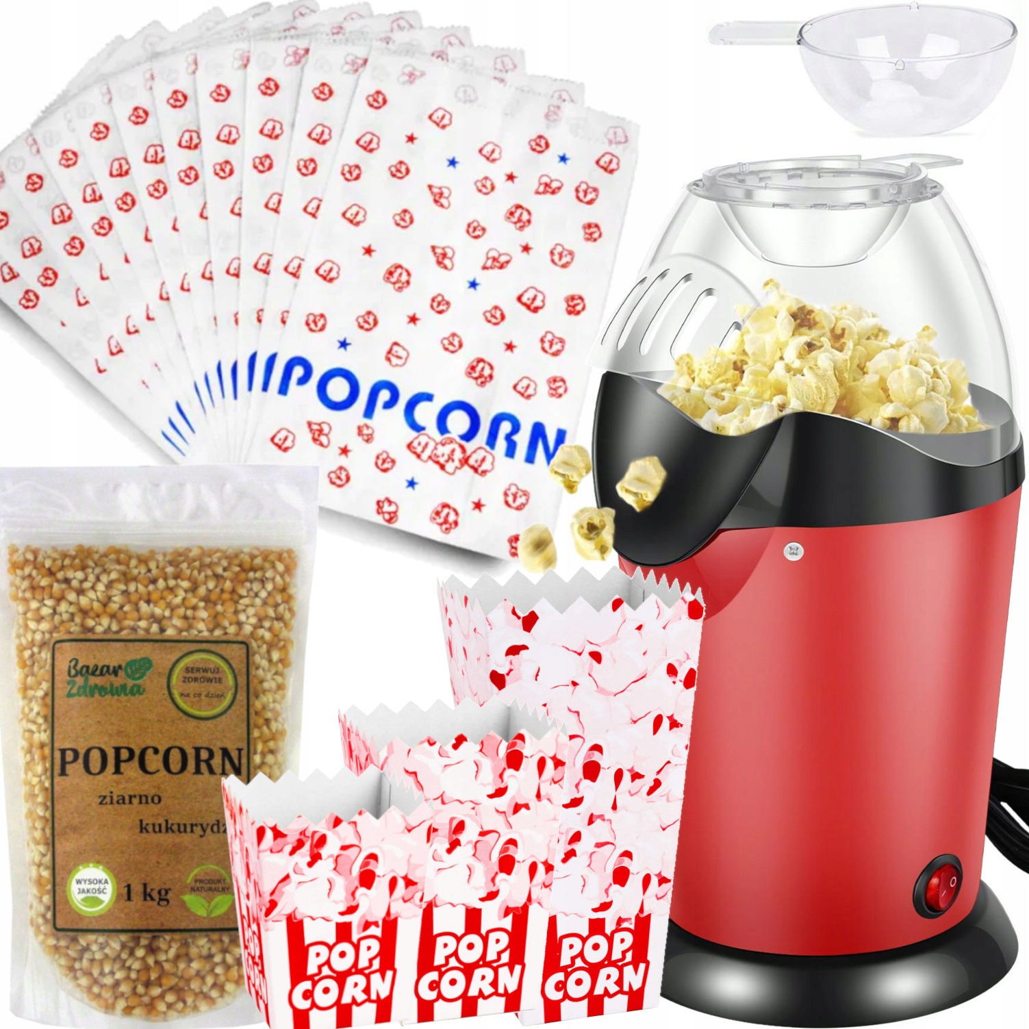Sada Domácí stroj na popcorn kukuřice 1 kg sáčky kartony