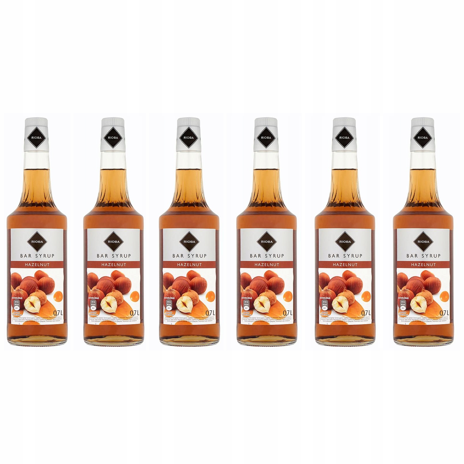 6 x barmanský sirup Rioba do nápojů Ořech 0,7 l