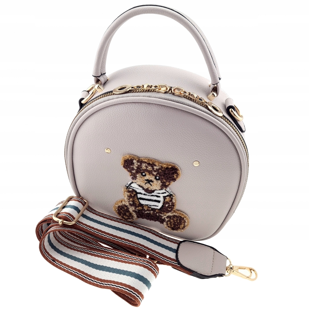 06 Torebka damska kuferek pluszowy miś teddy