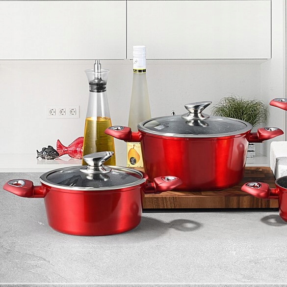 ZESTAW GARNKÓW MARMUROWYCH GARNKI KOMPLET 6 ELE Kod producenta ZL 8561