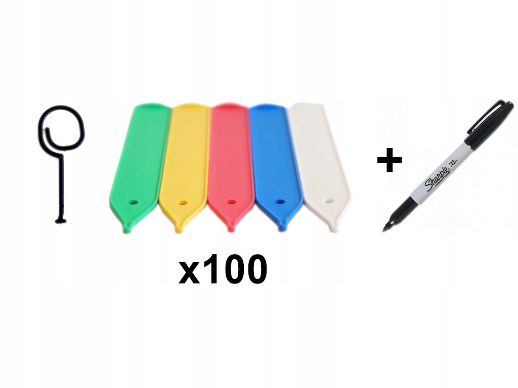 

Etykiety kolorowe do roślin100szt+marker+zawieszki