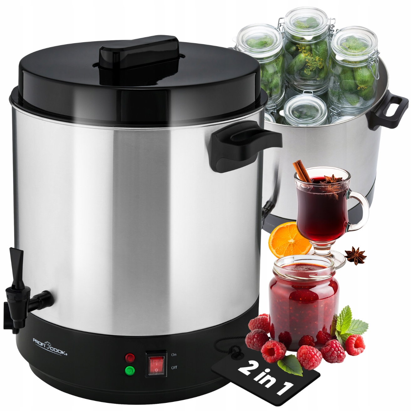 Garnek elektryczny, pasteryzator, podgrzewacz napojów, warnik 32l ProfiCook