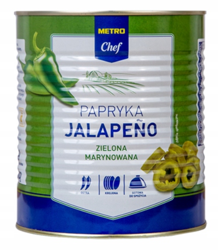 Metro Chef Paprika Jalapeno 2,9 kg zelená nakládaná Pikantní na pokrmy z omáček