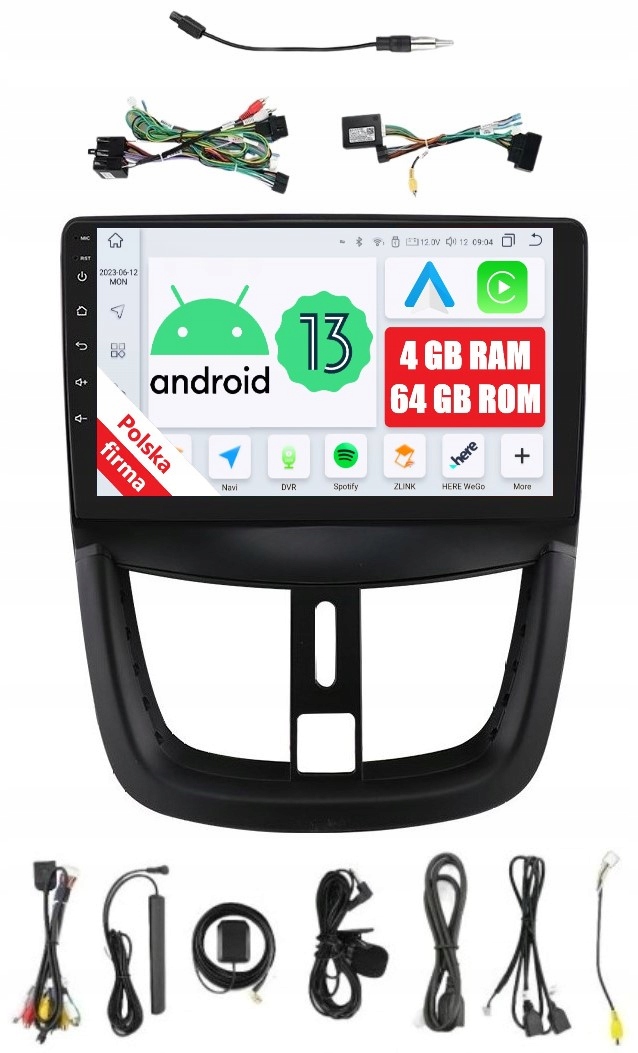 Rádio 2DIN Navigácia Android Peugeot 207 4/64 Gb Dsp Carplay Lte