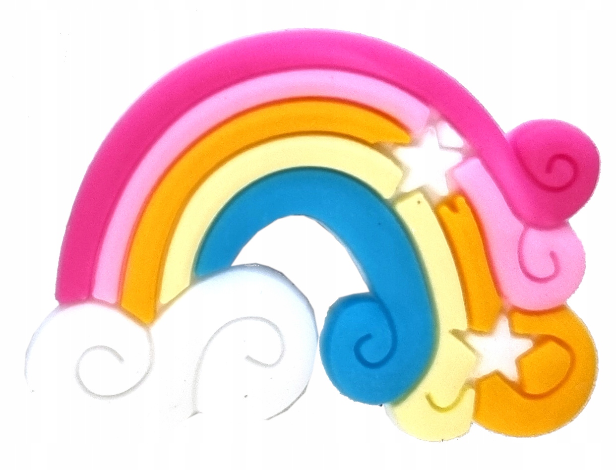 PRZYPINKA PIN DO BUTÓW CROCS CROCSÓW TĘCZA CHMURKA RADOŚĆ