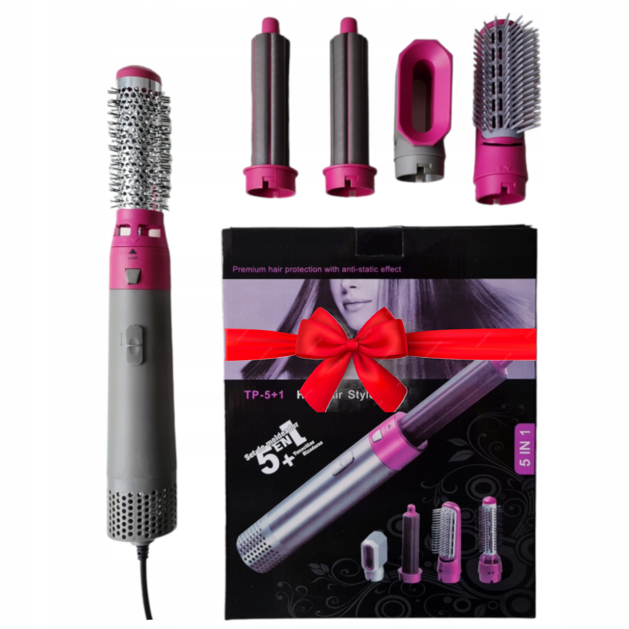 Suszarka Do Włosów 5w1 Hot Air Styler Modelująca Loki 5 Wymiennych Końcówek