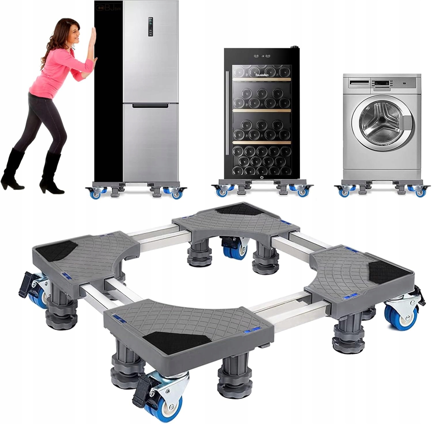 Niuxx regulowana mobilna podstawa do pralki i lodówki do 300 kg