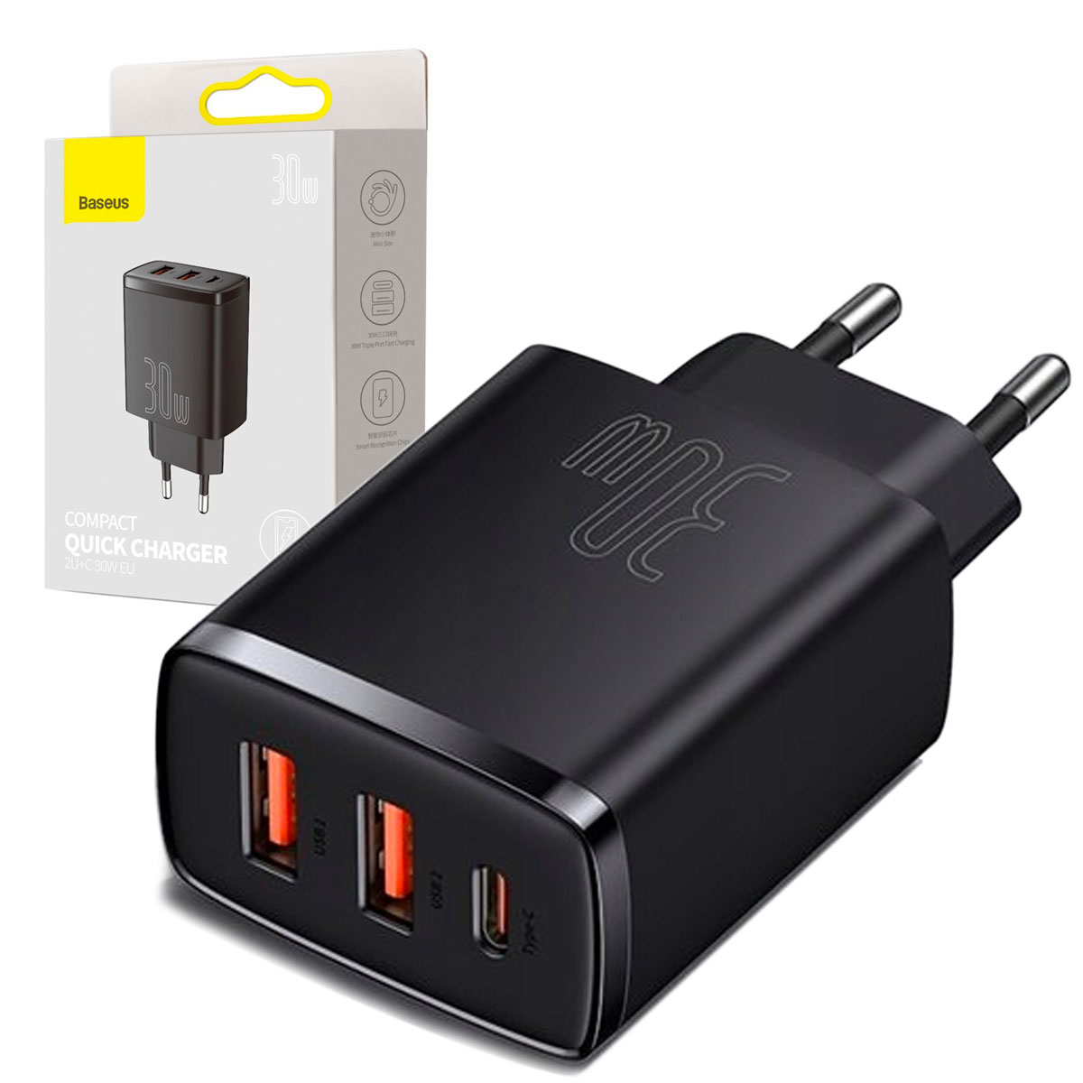 

Ładowarka sieciowa Baseus 2xUSB Usb-c 3A, 30W