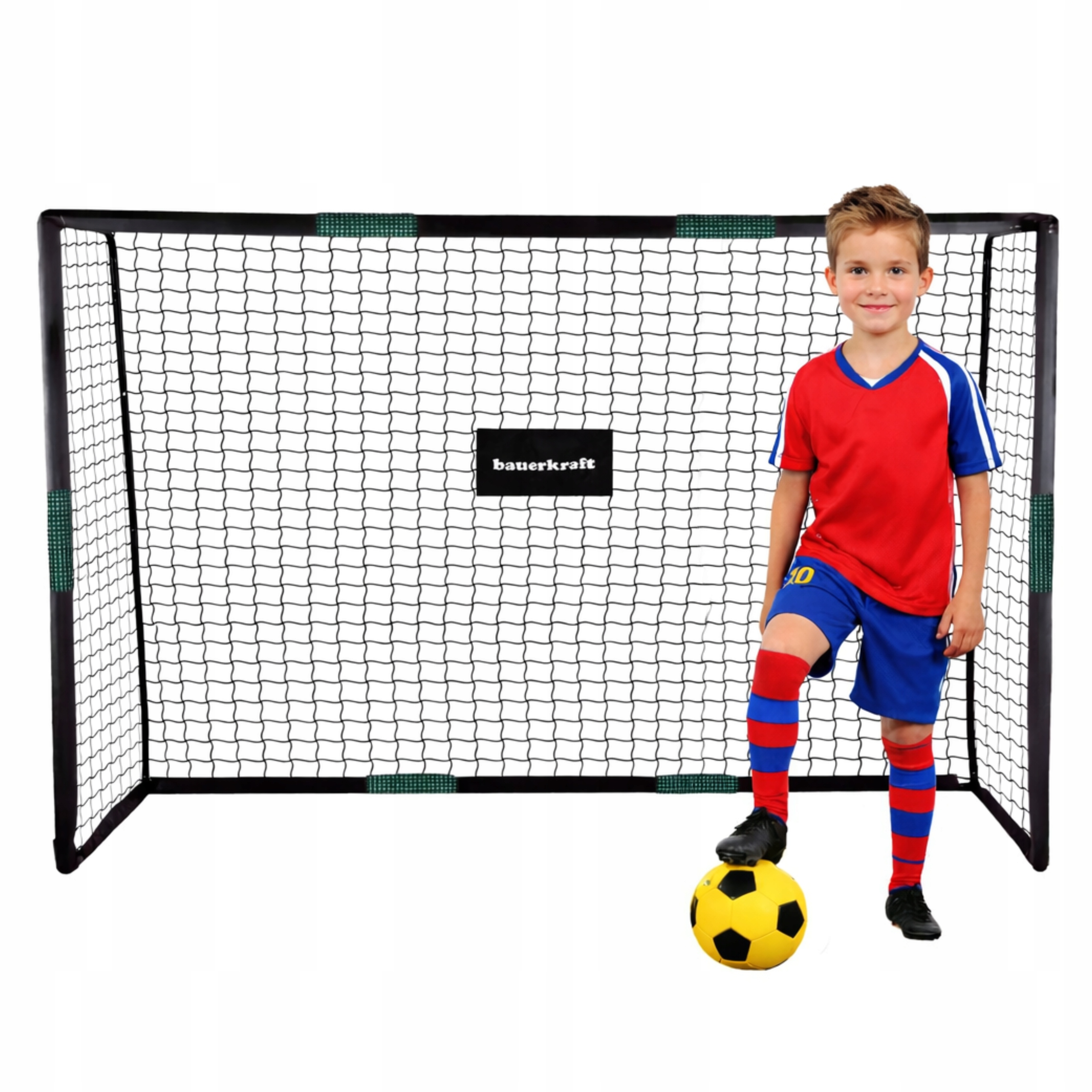 Bramka do Piłki Nożnej dla Dzieci stalowa składana przenośna 180x120x60 cm