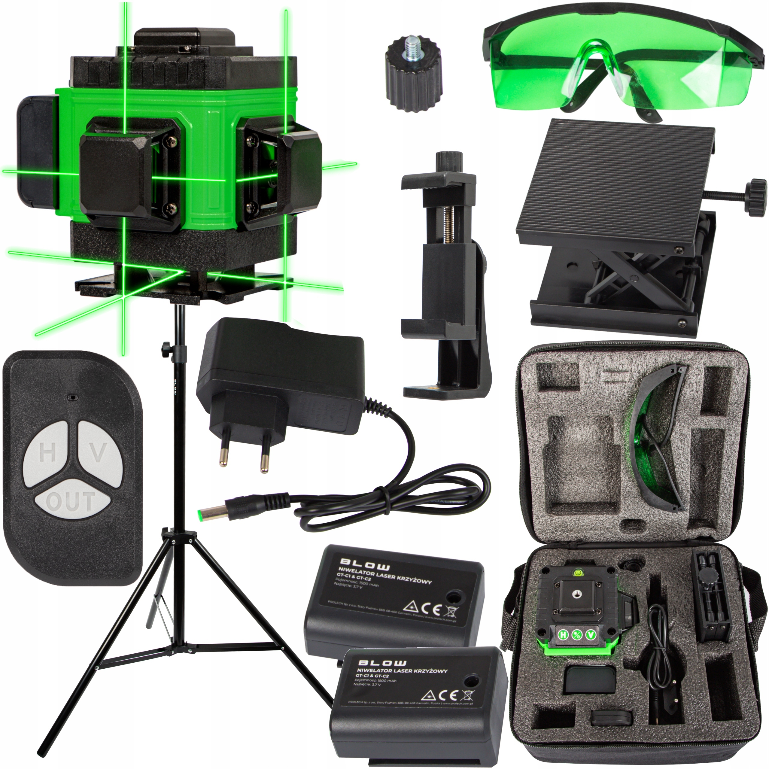 Laserová Vodováha 360 Rovinná 3D Křížový Laser 12 Linií Pro Stativ