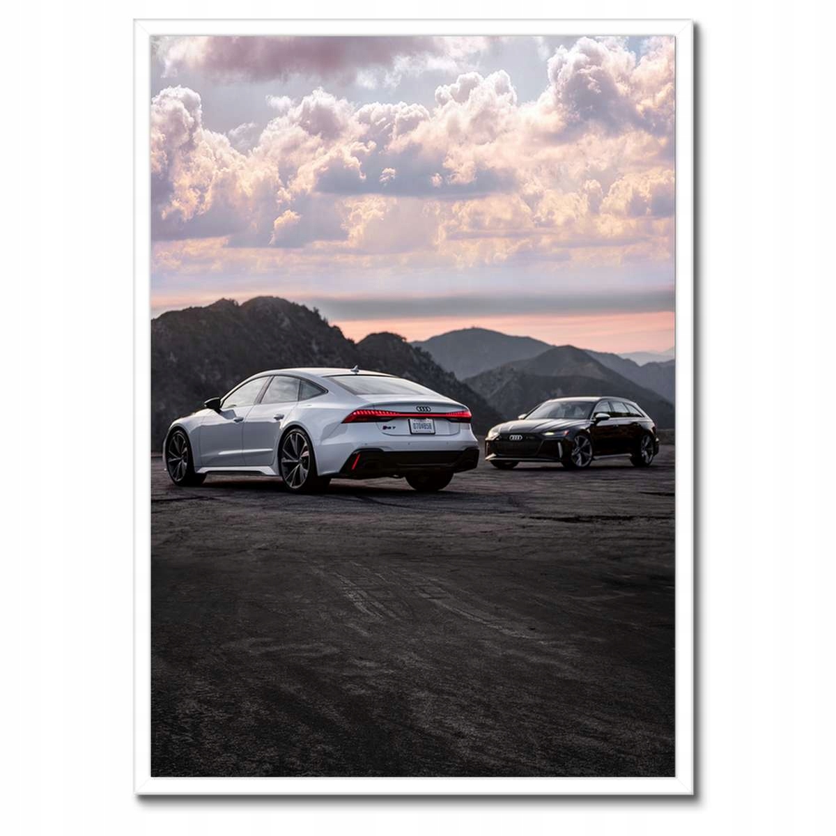 Plakáty v rámu 50x70 Bílé Audi RS7 Auto