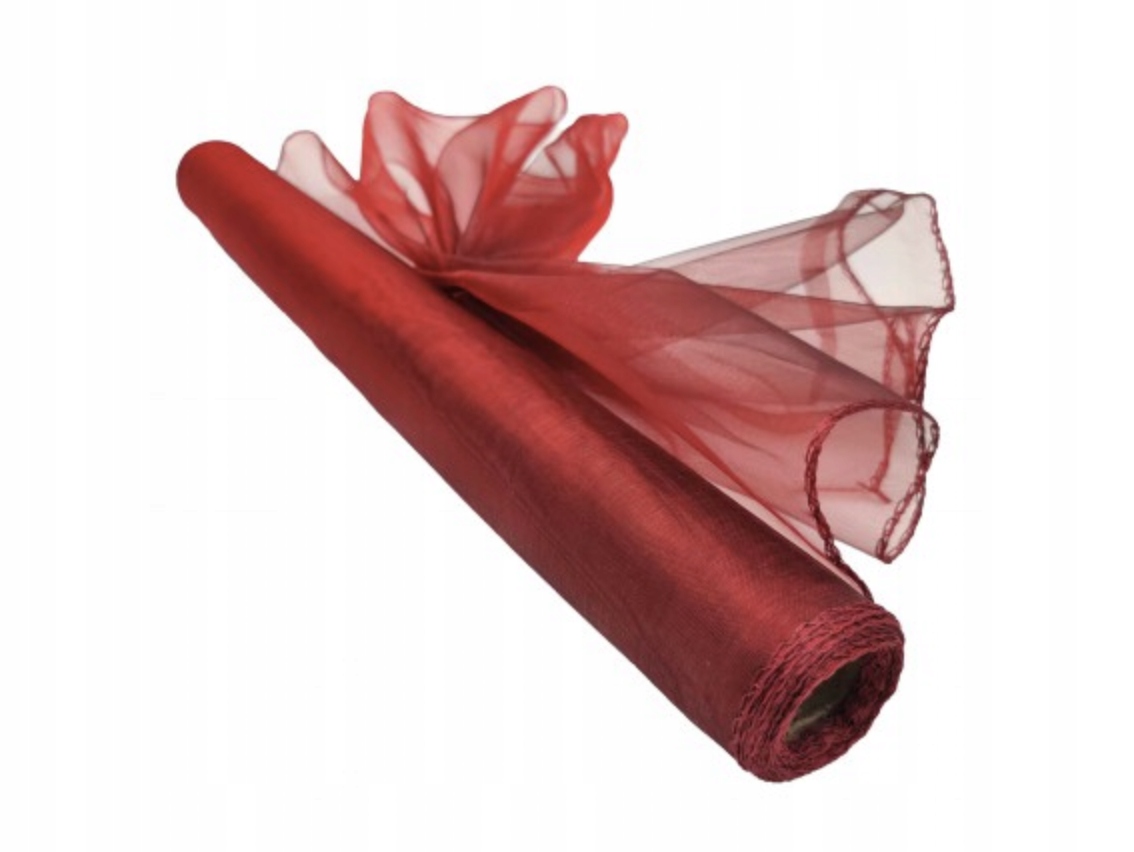 

Organza organtyna obszywana 40cm/8m Ślub Bordo