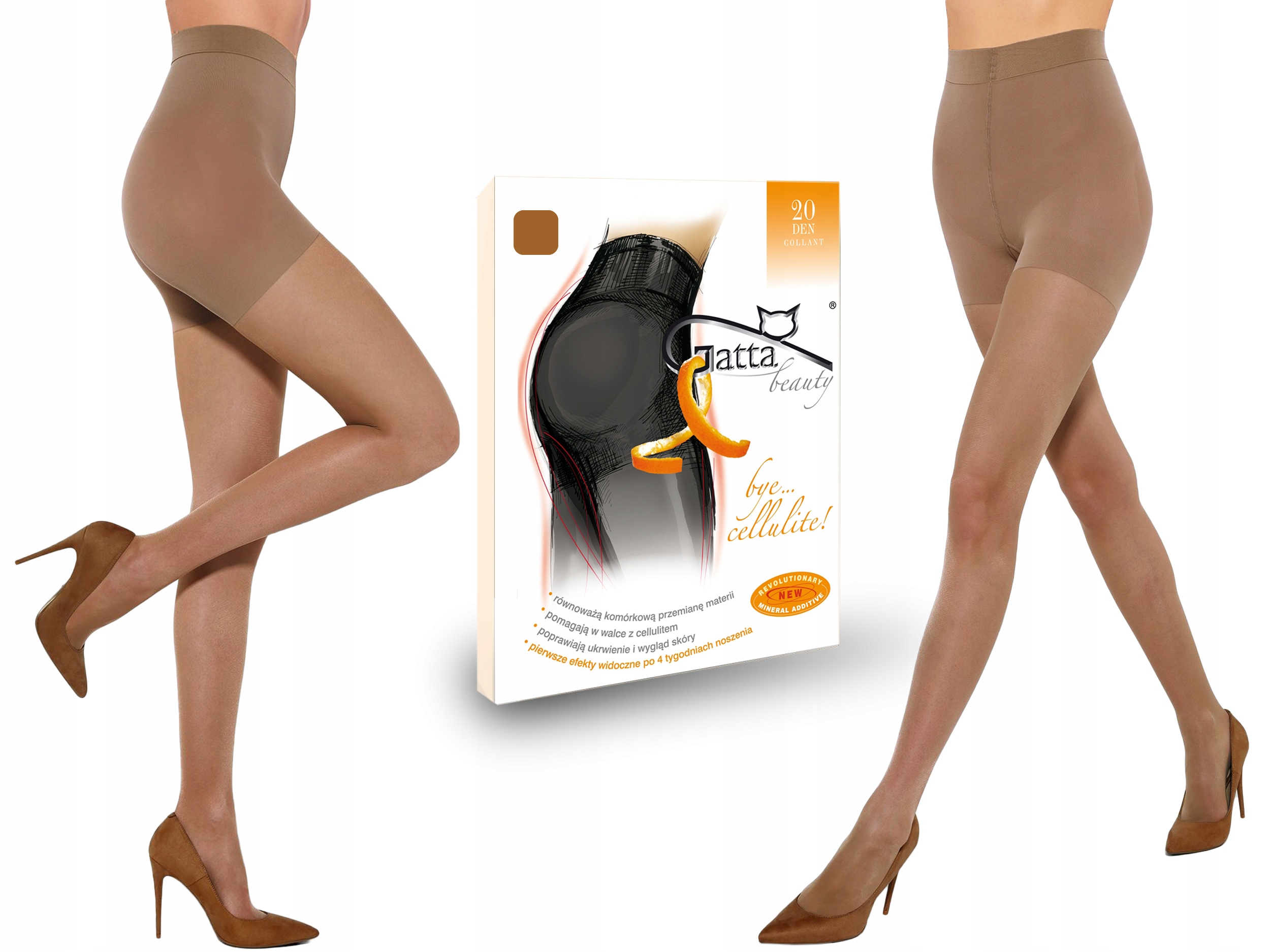 

Gatta rajstopy Bye Cellulite, 20 den, golden, 4-L