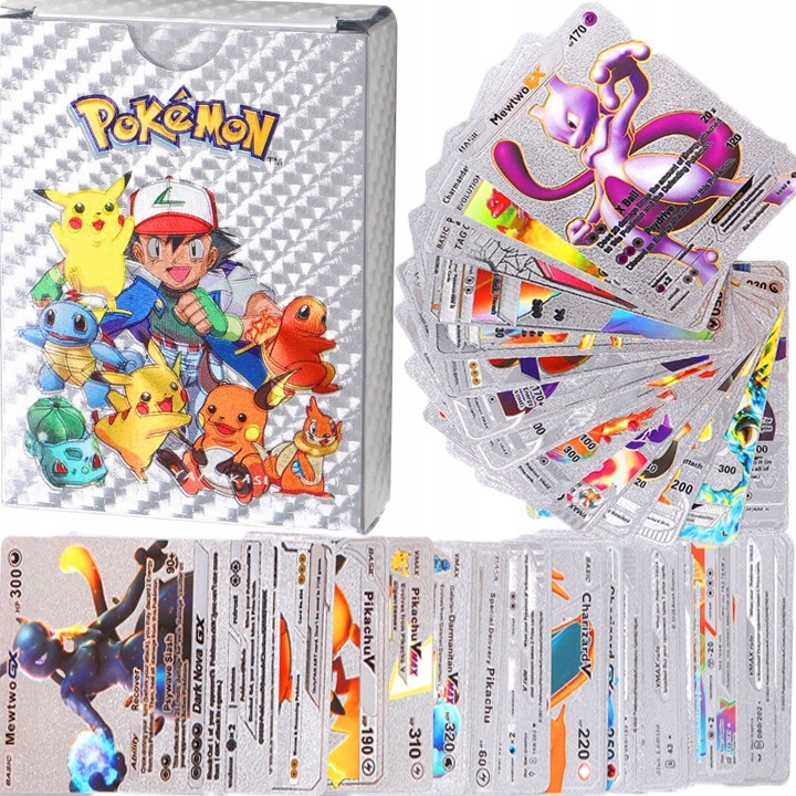 

Kolekcjonerskie Karty Pokemon Folia Srebrne 55 Szt