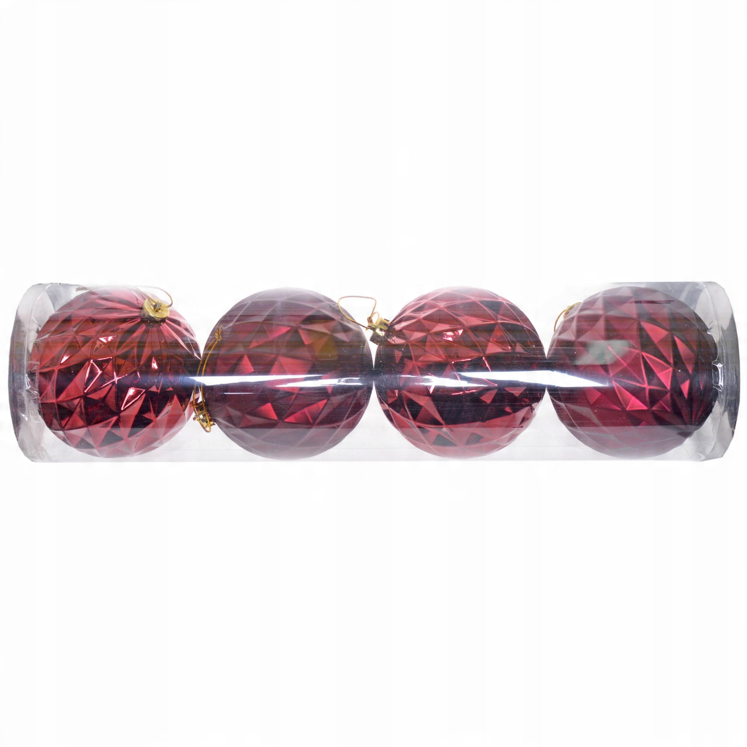 

Komplet 4 Bombek W Tubie DIA15CM Burgund Bombki