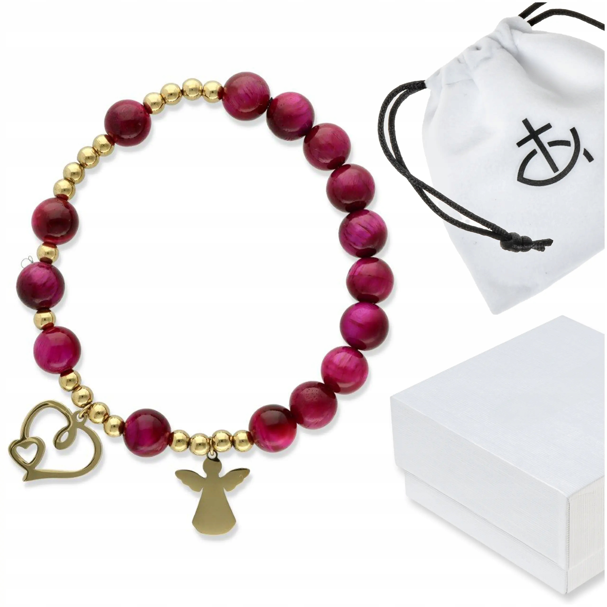 Růženec náramek na ruku kameny křemen purpura dárek na biřmování