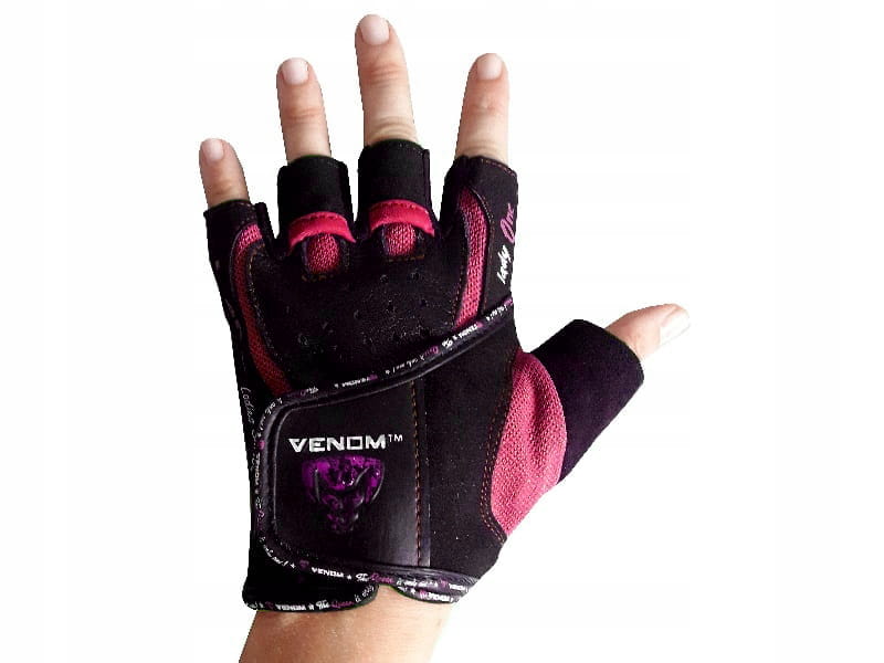 RĘKAWICZKI DAMSKIE VENOM TRENINGOWE NA SIŁOWNIĘ FITNESS ROZMIAR M Kod producenta GL-1100 Pink