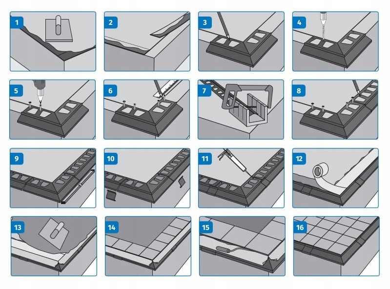Balkonowy profil okapowy OKAP 100 aluminium CEZAR Typ terakota