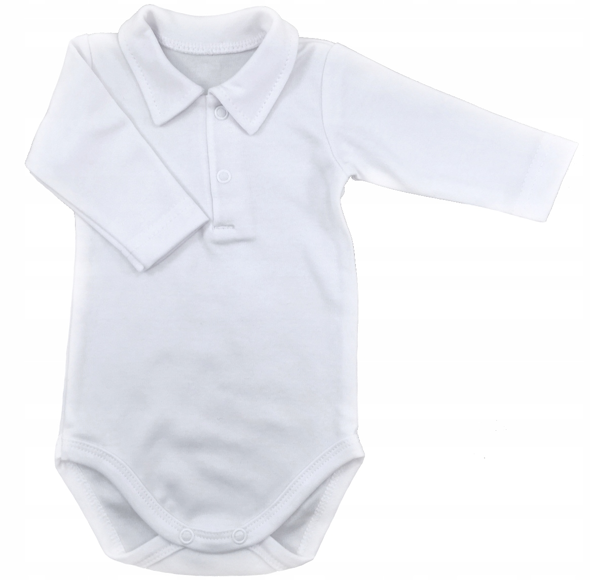 

Body białe polo z kołnierzykiem 80 cm +9m
