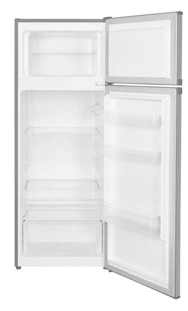 LODÓWKA CHŁODZIARKO-ZAMRAŻARKA 206L LED 143cm Z GÓRNĄ ZAMRAŻARKĄ SREBRNA Marka Smith&Brown