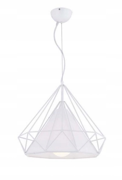 Závesná lampa závesná biela loft, tienidlo, košík s drôtom Ozcan 6307-2, luster
