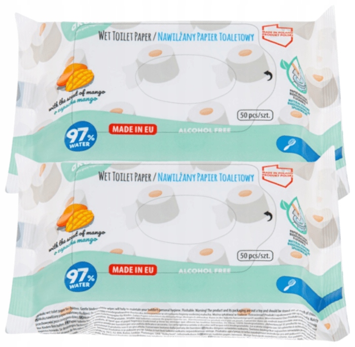 NAWILŻANY PAPIER CHUSTECZKI DLA DZIECI 2PAK 100szt