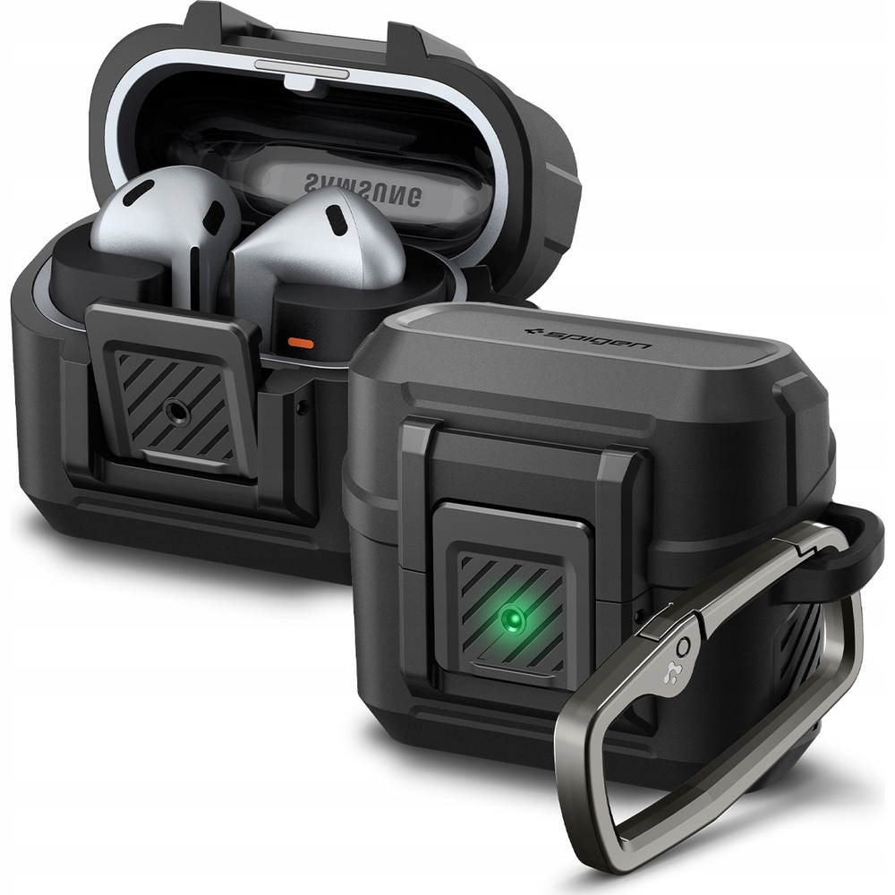 Pevné pouzdro pro Galaxy Buds 3/3 Pro, Spigen Lock Fit karabina