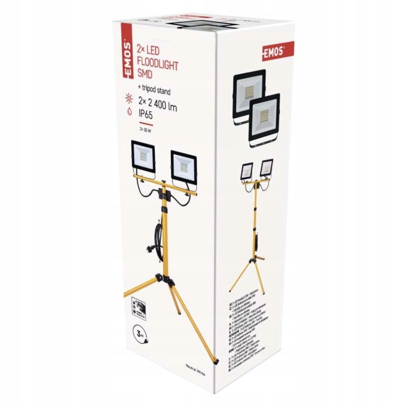 Led reflektor Hobby Slim, 2× 30W trojnožka, žltý, neutrálna biela