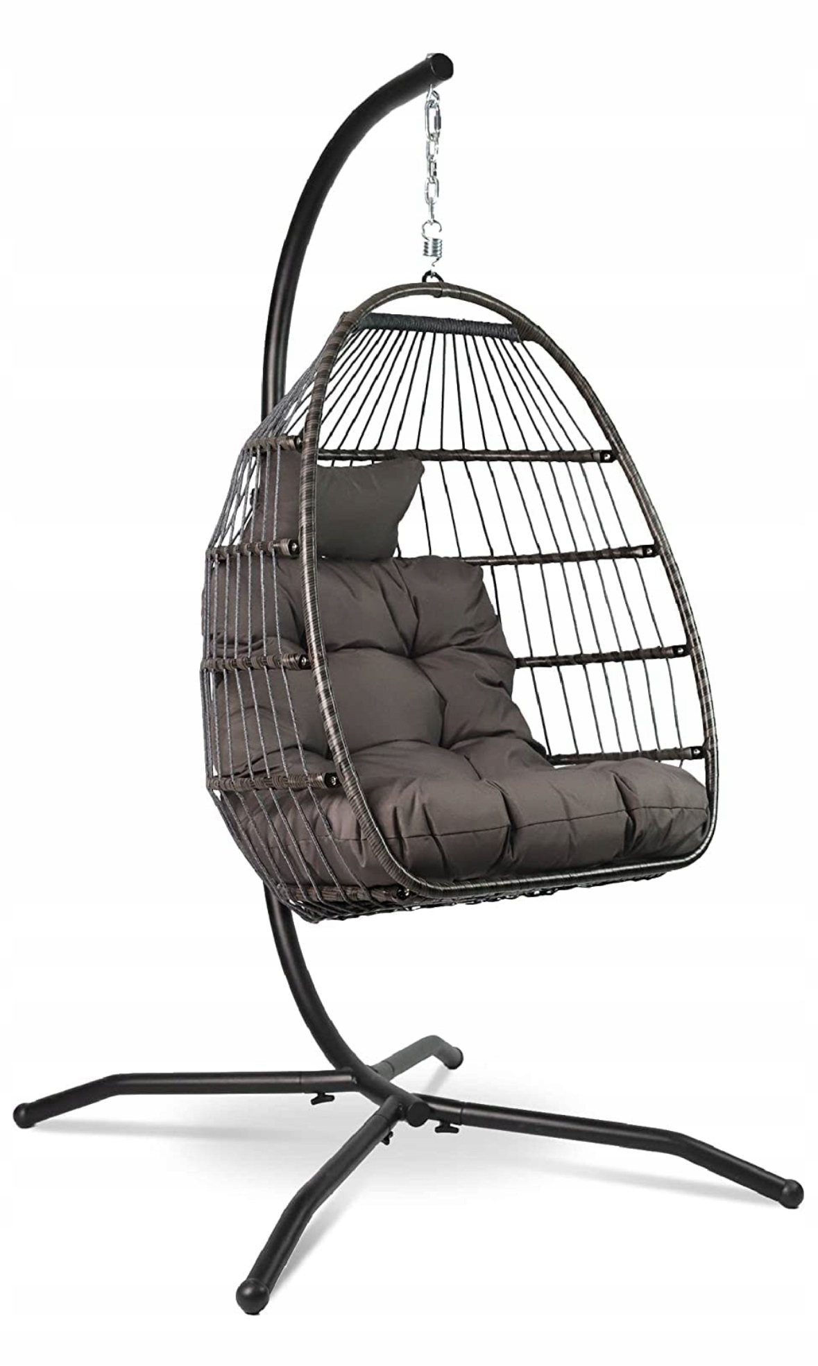 Závesné záhradné kreslo s ratanovým roštom, hojdačka do 150 kg