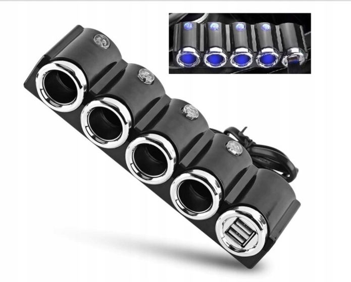 

Rozgałęziacz Rozdrzielacz Zapalniczki 4X 120w Usb