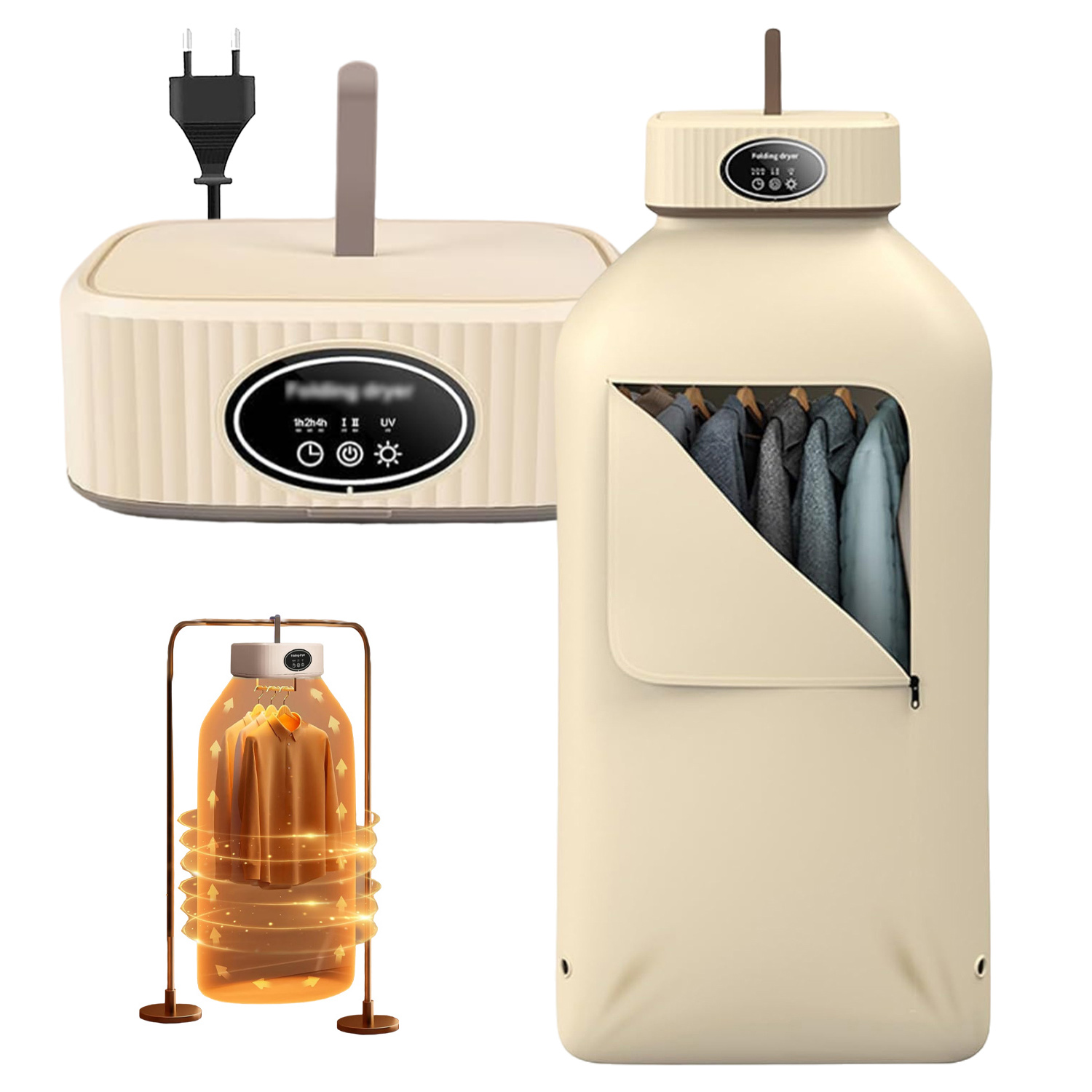 Levně Mini Přenosná Elektrická Sušák Na Prádlo Inteligentní Sterilizace 600 W