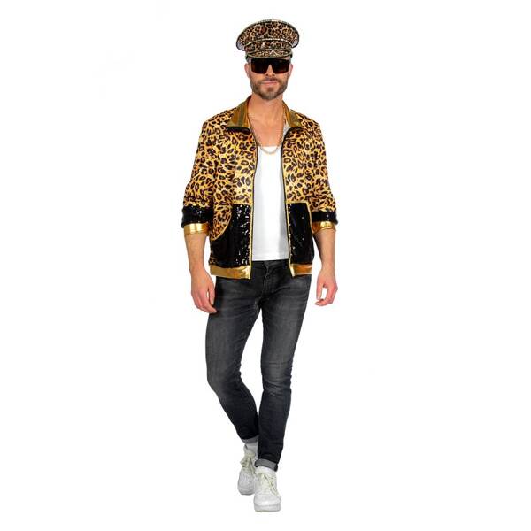 Kostým Panterka Flitry Zlatý Převlek Karneval L